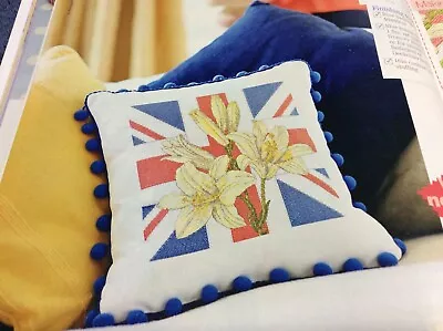 (F39) Union Jack & Lilies Cross Stitch Chart • £1.40