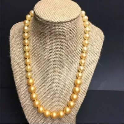 VTG Pop Bead Necklace Golden Beige Yellow Pearl Adjustable Retro • $40