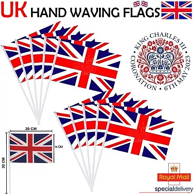 2024 Union Jack Flag Small Hand Waving British Royal Coronation Party Event UK • £17.99