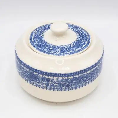 Mayer China Restaurant Ware Blue & White Sugar Bowl W/ Lid Beaver Falls Pa • $17.49