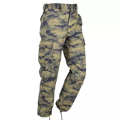 Original Turkish Army Blue Digital Camo Tactical Pants Ripstop Combat Trousers • $33.20