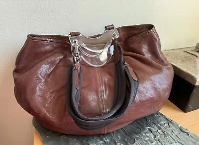 MARNI HOBO LEATHER SHOULDER BAG LARGE BROWN Italy • $109.99