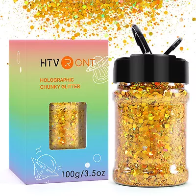 100g CHUNKY Crafts Glitter Holographic For Arts Nail Art And Wine Glass Dust • £7.59