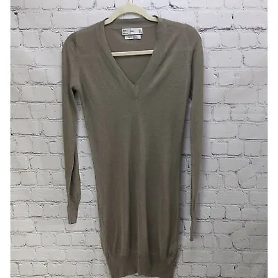 Zara Size Small Silk Cotton Knit Sweater Dress Or Tunic Light Brown Long Sleeve  • $14.36