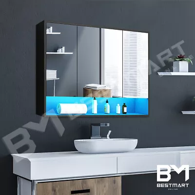 Bathroom Cabinet Mirror LED Light Shaving Vanity Medicine Makeup Storage Shelf • $129.99