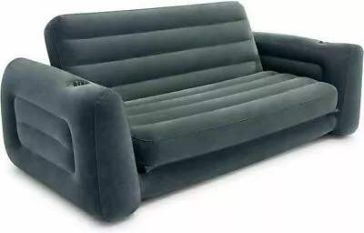 Intex King Size Inflatable Pull Out Sofa Bed Sleep Away Futon Couch - Anthracite • £99.99