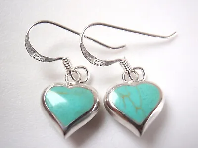 Reversible Mother Of Pearl And Simulated Turquoise 925 Sterling Silver Earrings • $12.99