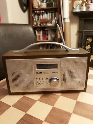 £19.99 • Buy RED Wooden DAB FM Radio 583 151  Mains Or Battery Powered Portable
