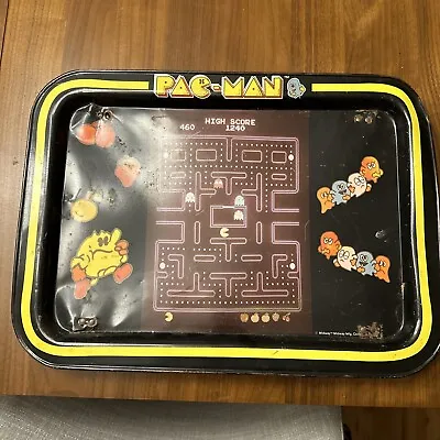 Vintage 1980's Midway PAC-MAN TV Folding Serving Tray Some Minor Damage • $4