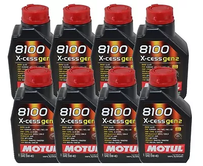 Motul 8 Liters 8100 X-cess Gen2 SAE 5W-40 100% Synthetic Engine Motor Oil 8 X 1L • $90.95