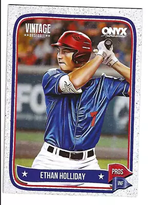 Ethan Holliday 2024 Onyx Vintage Baseball Prospect Card • $6.99