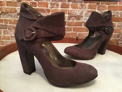 B Makowsky Arka Dark Brown Leather Modern Mary Jane Pumps 8.5 New • $24.95