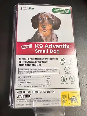 Dog Flea And Tick Killer | Elanco K9 Advantix Small Dogs 4-10 LBS  2  Dose 6531 • $17