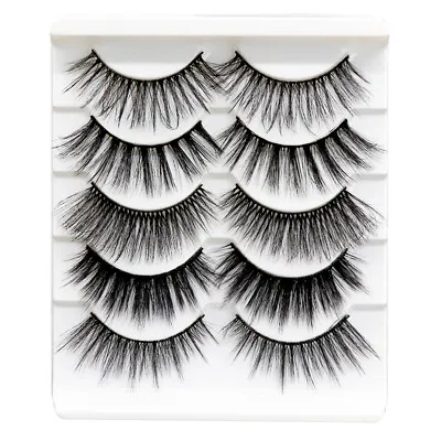 5 Pair 3D Mink False Eyelashes Wispy Cross Long Thick Soft Fake Eye Lashes UK • £2.99