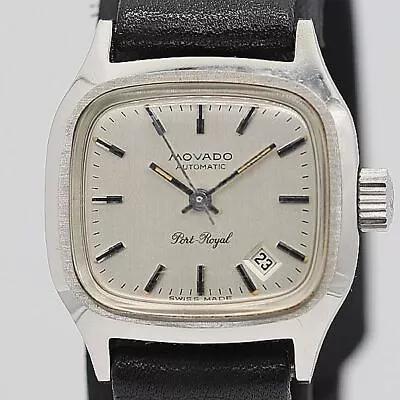 Movado Vintage Watch Port Royal Automatic 24mm Silver Women Swiss 01-0343-485 • $189