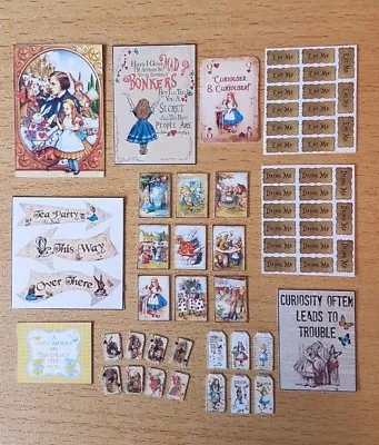 £3.50 • Buy MAKE YOUR OWN- ALICE IN WONDERLAND 1:12th Scale Dolls House Posters Cards DH35