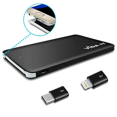 £16.99 • Buy Slim Credit Card Sized Power Bank Portable USB Battery Charger For Mobile Phone