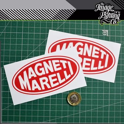 Magneti Marelli Logo Decals X2  - 120mm X 61mm - Stickers - Graphics Pack Of Two • $8.15