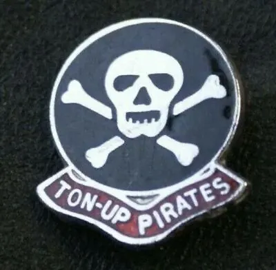 £9.99 • Buy Vintage Ace Cafe Ton Up Pirate Pin Badge, BSA Piston Broke, Norton, IOM TT, Ogri