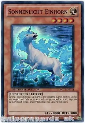 AC11-DE014 Sunlight Unicorn Super Rare UK Tournament Legal GERMAN YuGiOh Card • £0.99