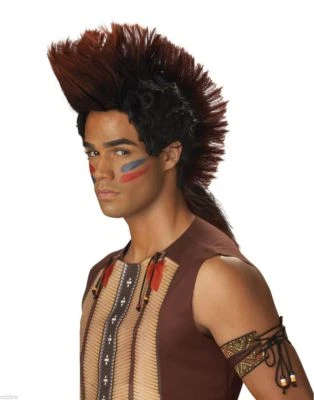 $14.95 • Buy Mohawk Indian Warrior Costume Wig Chief Brave Native American Pawnee Fauxhawk
