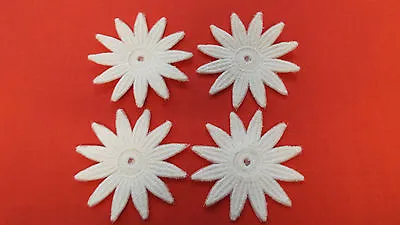 Iron On / Sew On White Guipure Lace Applique Daisy-Flower Motifs X 4 (5cm) • £2.99