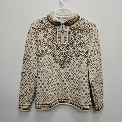Dale Of Norway Fair Isle Peace Wool 1/4 Zip Jumper Cardigan Sweater Size Small • £99.99