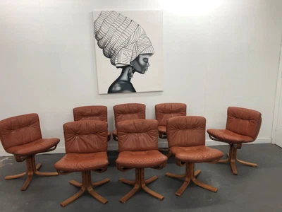 $4500 • Buy 8 X VINTAGE JOE RUFENACHT DINING CHAIRS JR FURNITURE RETRO  FALCON ERA BIJOUX