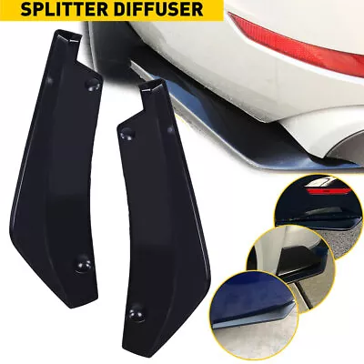 Decor Car Rear Bumper Lip Spoiler Diffuser Wrap Angle Splitter Canards Gloss 2X • $27.45