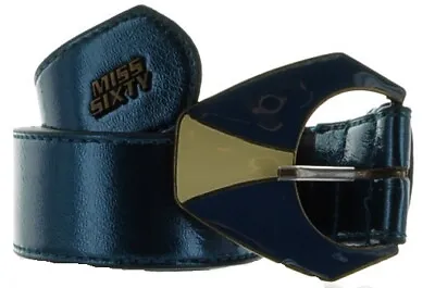 $95 Miss Sixty Belt Blue Polyurethane Size L US 34 IT 85 Ebay 7663 • $11.99