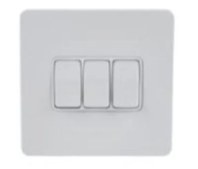£25 • Buy Schneider GU1432WPW-Ultimate Screwless Flat Plate 3 Gang Painted White Switch