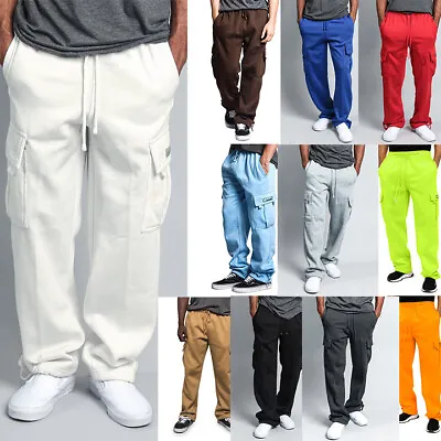 G-Style USA Men's Jogger Heavy Weight Fleece Cargo Pocket Sweat Pants S~6XL-FL77 • $34.95