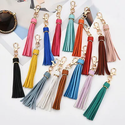 £2.53 • Buy Leather Tassel Keychain Pendant Keyring Bag Purse Accessories Fringe Bangle Key