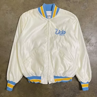 Vintage UCLA Delong Varsity Satin Bomber Jacket Sz XL • $99.99