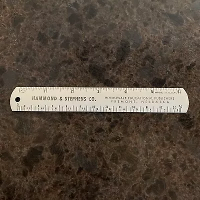 Vtg 6 Inch Ruler - Hammond & Stephens Co.  - Fremont NE - Ad - Educational • $12