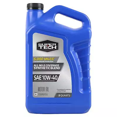 Super Tech All Mileage Synthetic Blend Motor Oil SAE 10W-40 5 Quarts • $16.48