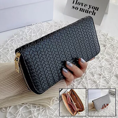 Ladies Leather Large Capacity Clutch Wallet Long Purse Phone Card Holder Case UK • £7.49