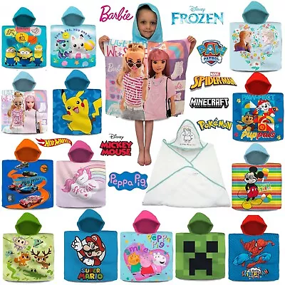 Kids 85cm Poncho 75cm Baby Bath Beach Hooded Towel Cotton Bathrobe Gift 0-6 Yrs • £15.49