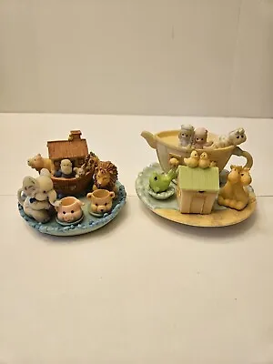 Miniature Tea Sets Noah's Ark Lot Of 2 Precious Moments (1) *Missing Pieces* • $26.95