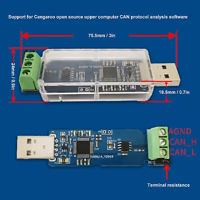 USB To CAN Module USB To CAN Bus Converter Adapter 1M Rate 5V Non Isolated Chip • £11.44