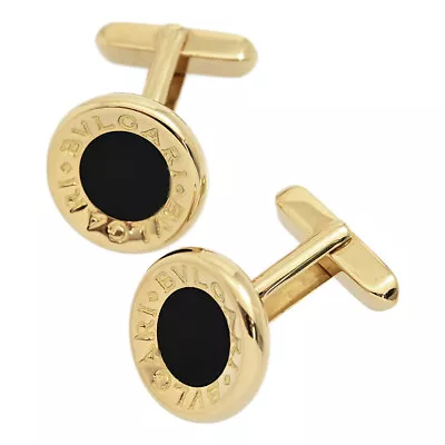 Bulgari Bvlgari Bvlgari Onyx 2P Chalcedony Cufflinks/K18YG/750-21.5g/Gold • $1965.05