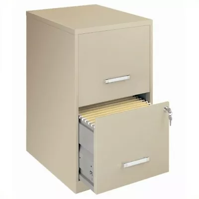 Scranton & Co 18  2-Drawer Contemporary Metal File Cabinet In Beige/Putty • $103