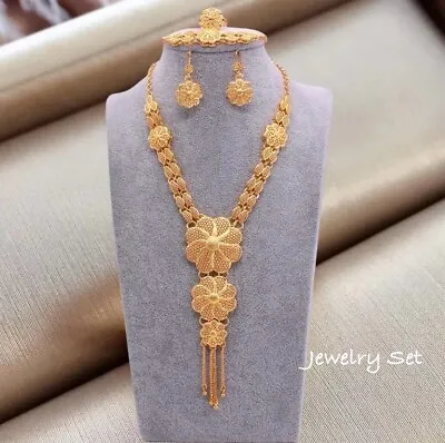 24k Dubai Gold Plated Jewelry Set Jewelry Set African Jewelry Arab Jewelry • $55.24