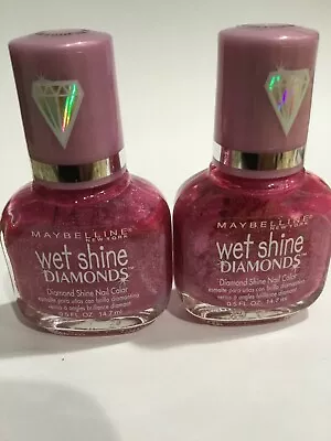 LOT OF 2 Maybelline Wet Shine Diamonds Shine Nail Color Polish LOUD &CLEAR LILAC • $10.57