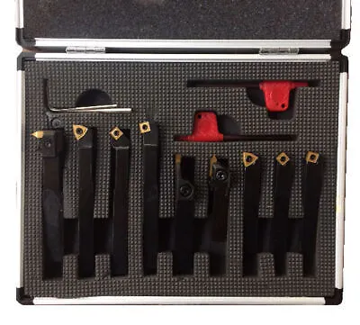 Indexable Lathe Tool Set 9pc 8mm Shank Turning Boring Parting Grooving Rdgtools • £129.50