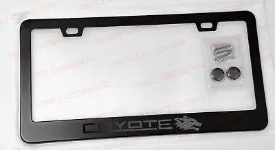 Black On Black Coyote Mustang 5.0 Premium Black Metal License Plate Frame • $24.99