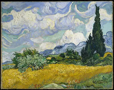 Wheat Field With Cypresses By Vincent Van Gogh Art Print • $11.95