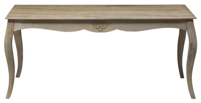 £389 • Buy Urban Deco Fleur French Style Dining Table, Washed Rustic Grey Solid Mango Wood