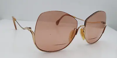 Vintage Zeiss 6608 Gold Oval Half-Rim Sunglasses Germany FRAMES ONLY • $33