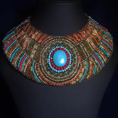 Made To Order Beautiful Egyptian Collar Necklace   Nephthys   Unique Gifts • £400